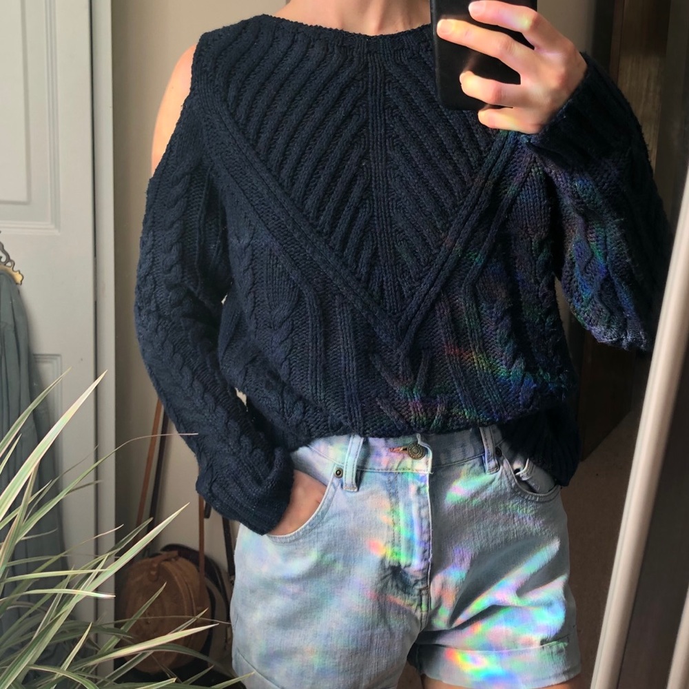 Navy knitted sweater